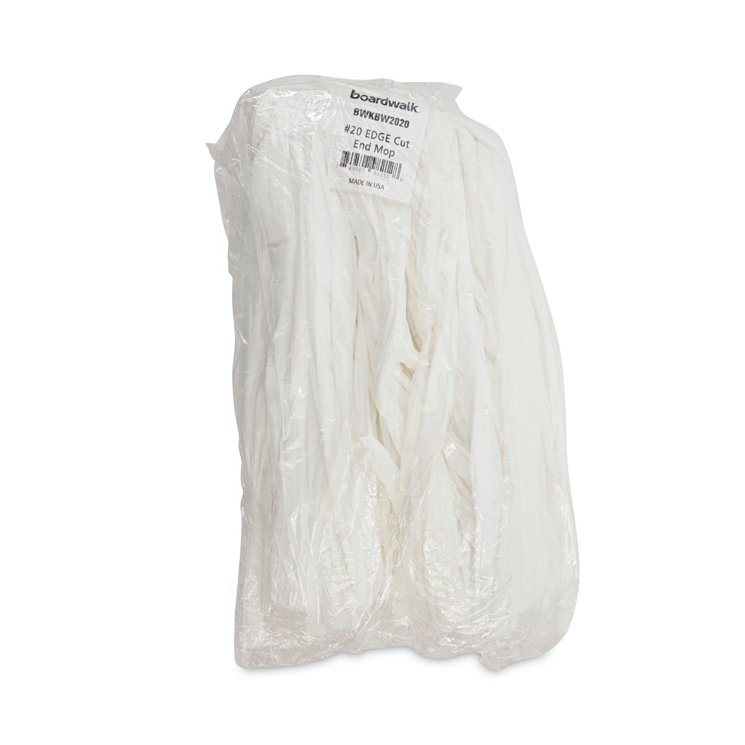 Boardwalk Nonwoven Cut End Edge Mop, Rayon/Polyester, #20, White, 12/Carton