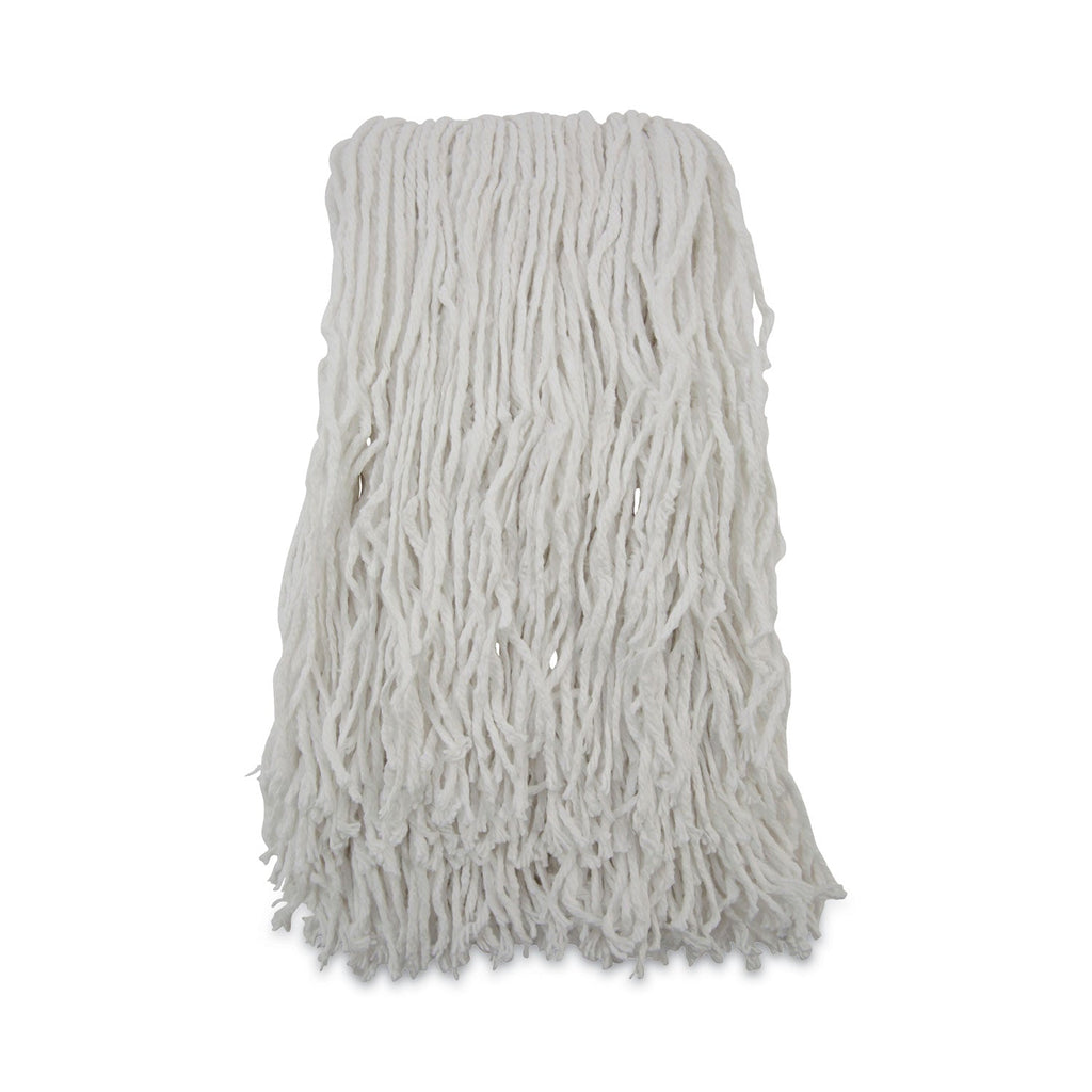 Boardwalk Banded Rayon Cut-End Mop Heads, #24, White, 1.25" Headband, 12/Carton