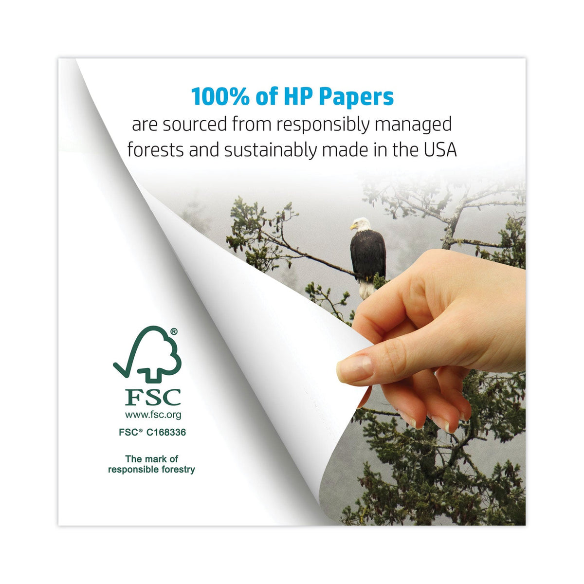 HP Papers Brightwhite24 Paper, 100 Bright, 24 lb Bond Weight, 8.5 x 11, Bright White, 500/Ream