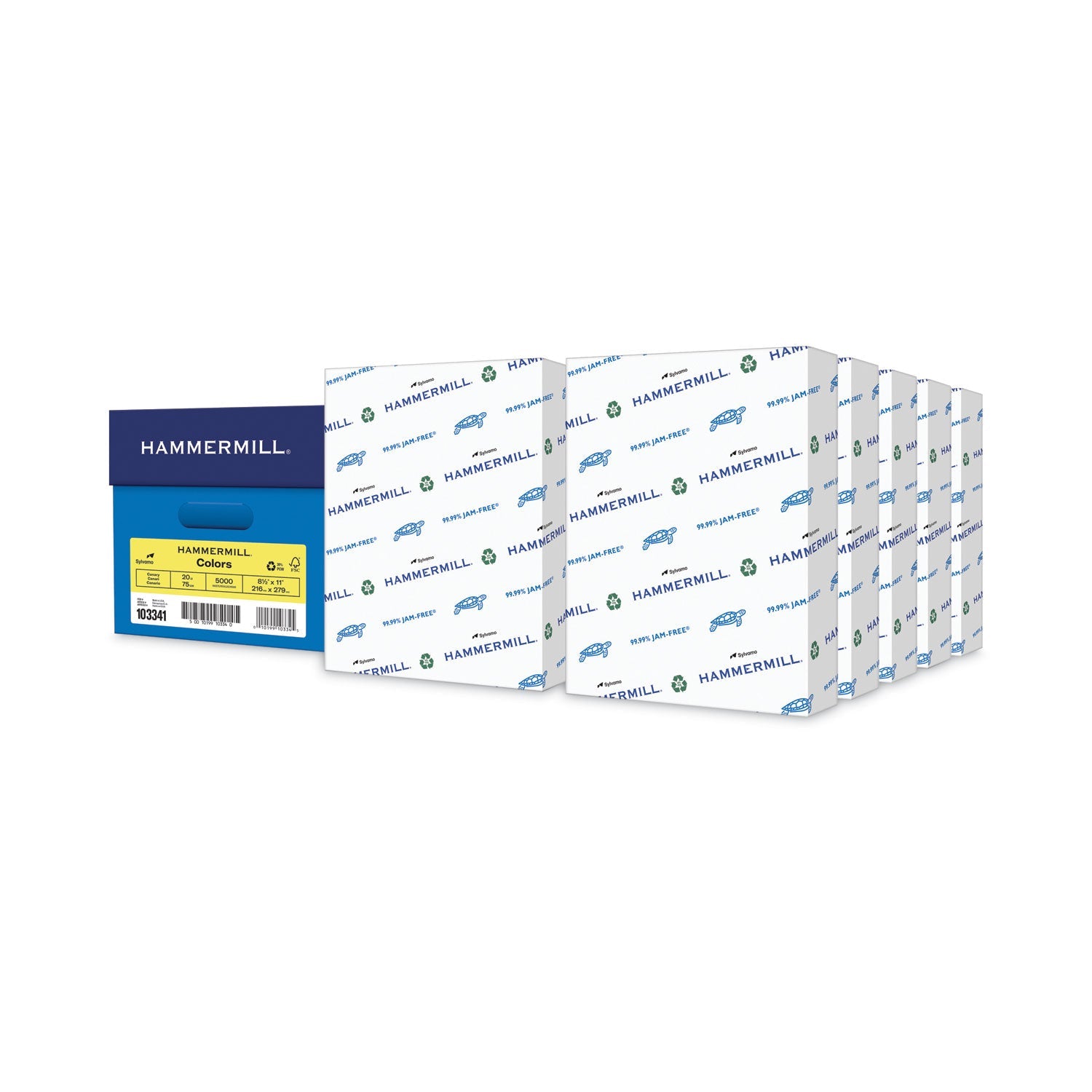 Hammermill Colors Print Paper, 20 lb Bond Weight, 8.5 x 11, Canary, 500 Sheets/Ream, 10 Reams/Carton