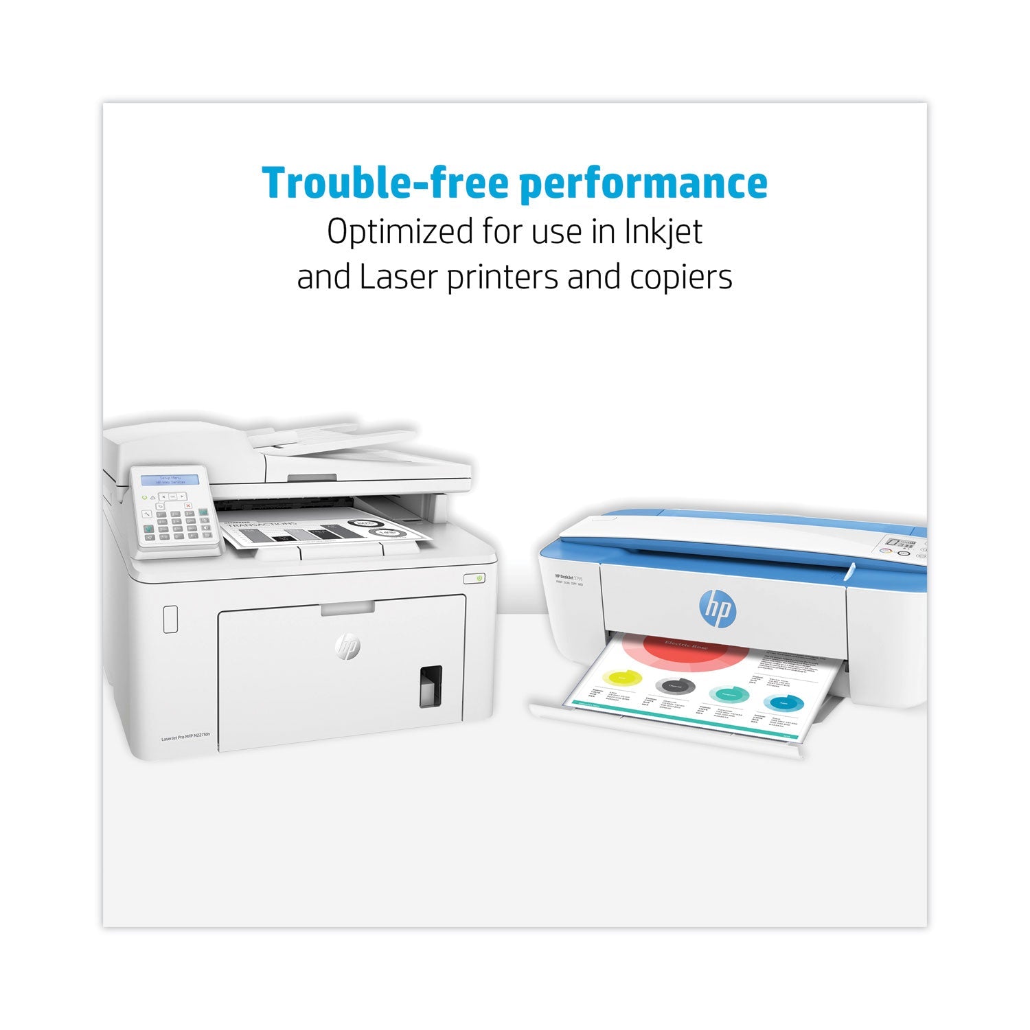 HP Papers Brightwhite24 Paper, 100 Bright, 24 lb Bond Weight, 8.5 x 11, Bright White, 500/Ream