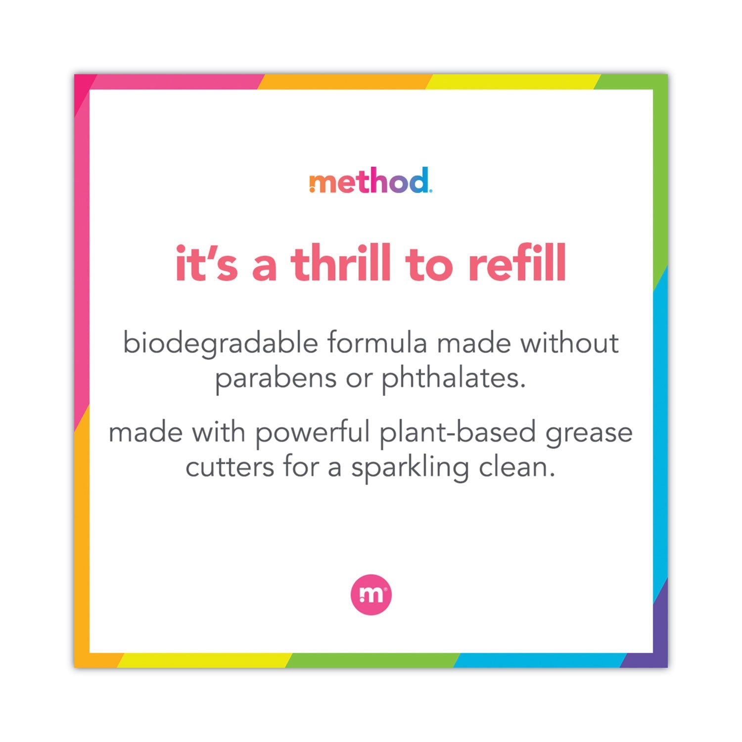 Method Dish Soap Refill, Clementine Scent, 36 oz Pouch, 6/Carton