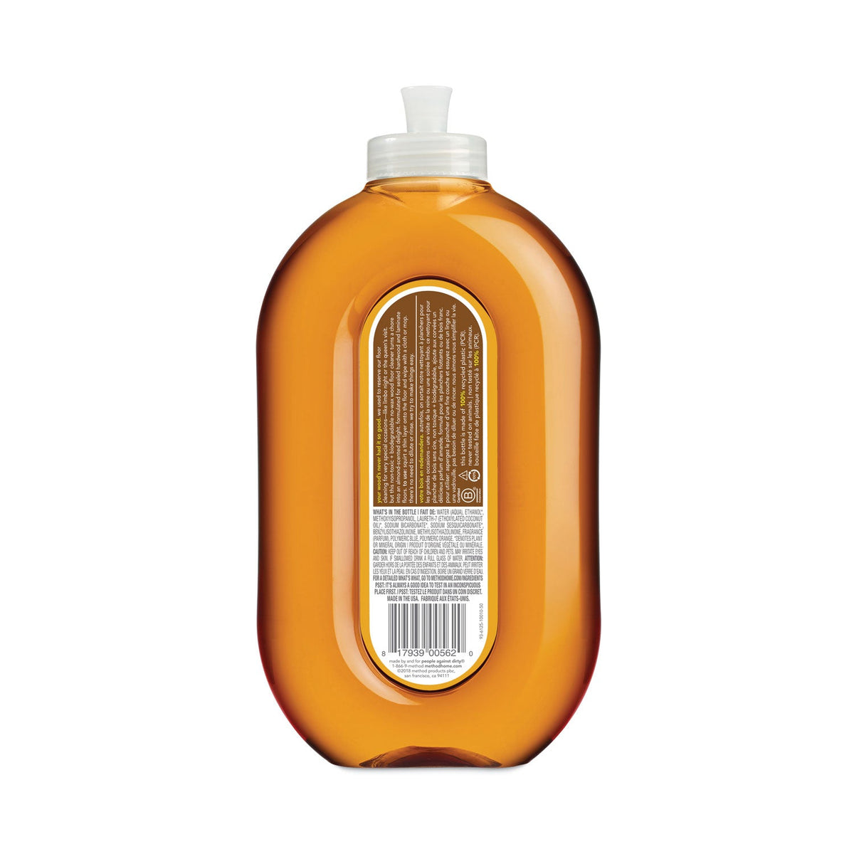 Method Squirt + Mop Wood Floor Cleaner, Almond Scent, 25 oz Squirt Bottle, 6/Carton