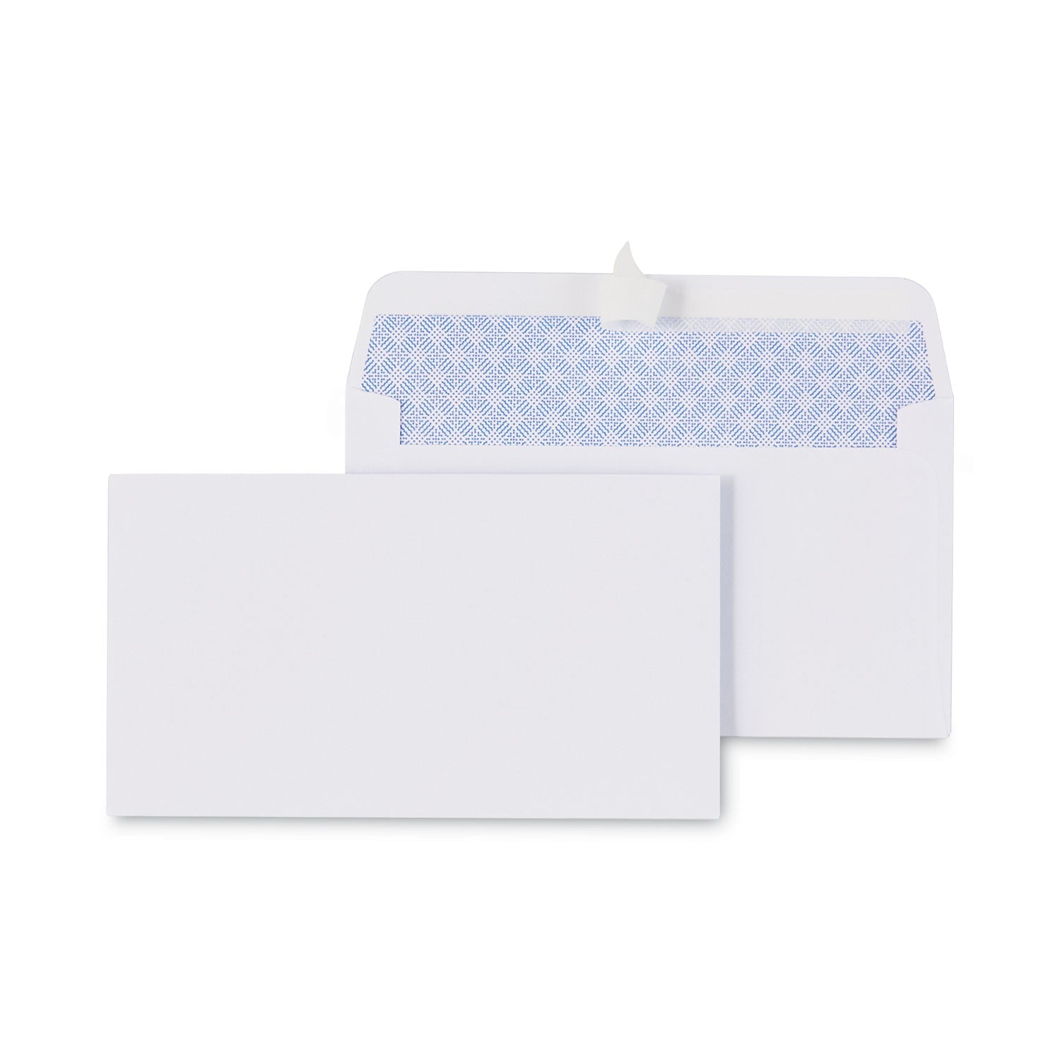 Universal Peel Seal Strip Security Tint Business Envelope, #6 3/4, Square Flap, Self-Adhesive Closure, 3.63 x 6.5, White, 100/Box
