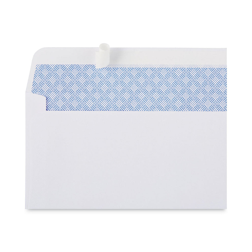 Universal Peel Seal Strip Security Tint Business Envelope, #6 3/4, Square Flap, Self-Adhesive Closure, 3.63 x 6.5, White, 100/Box