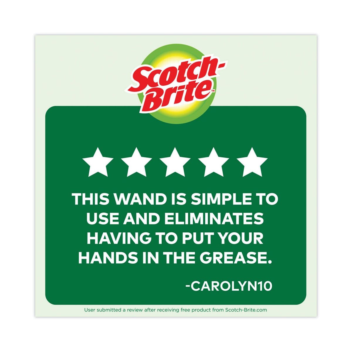 Scotch-Brite Soap-Dispensing Dishwand, 2.5 x 9.5, Yellow/Green