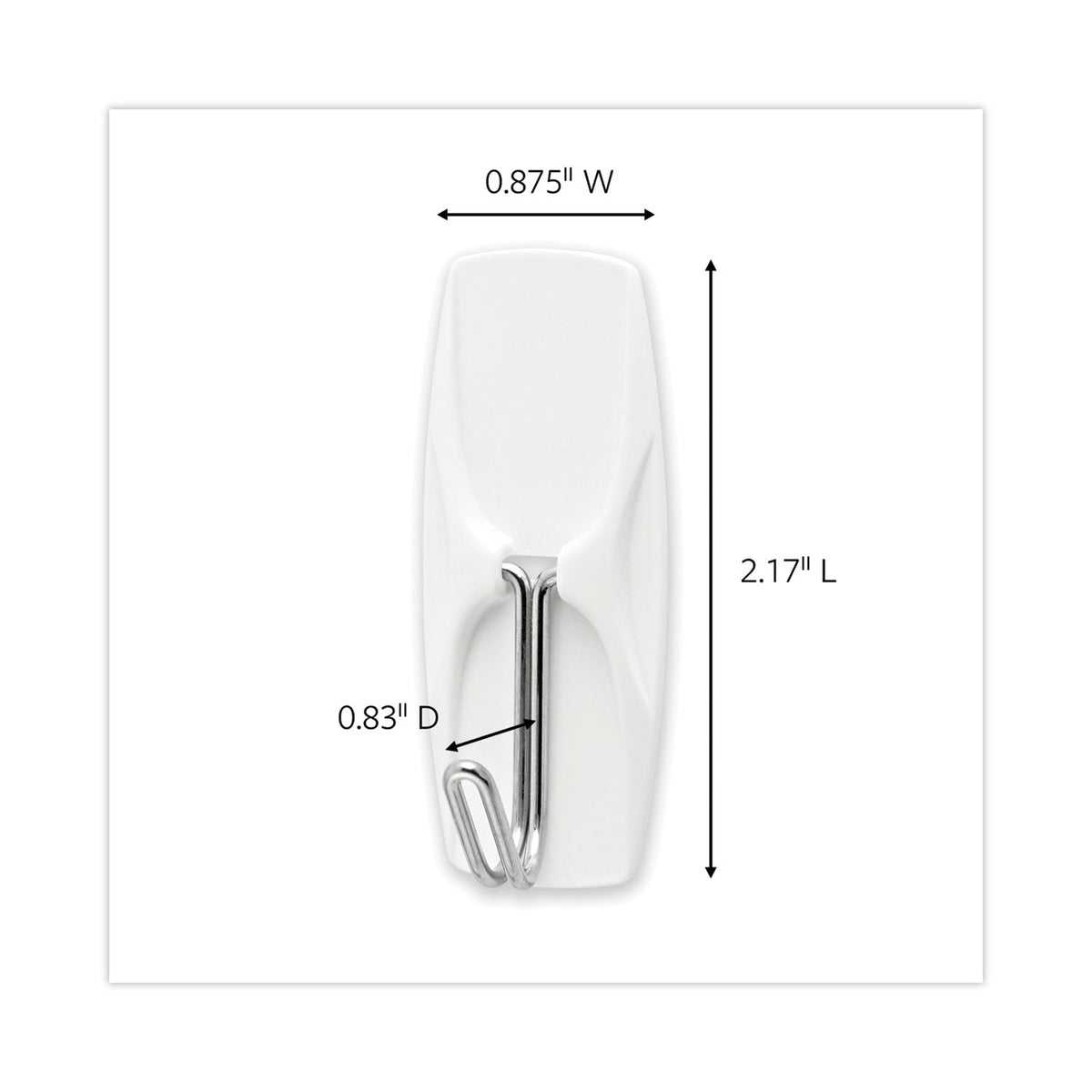 Command General Purpose Hooks, Metal, White, 2 lb Cap, 35 Hooks and 40 Strips/Pack