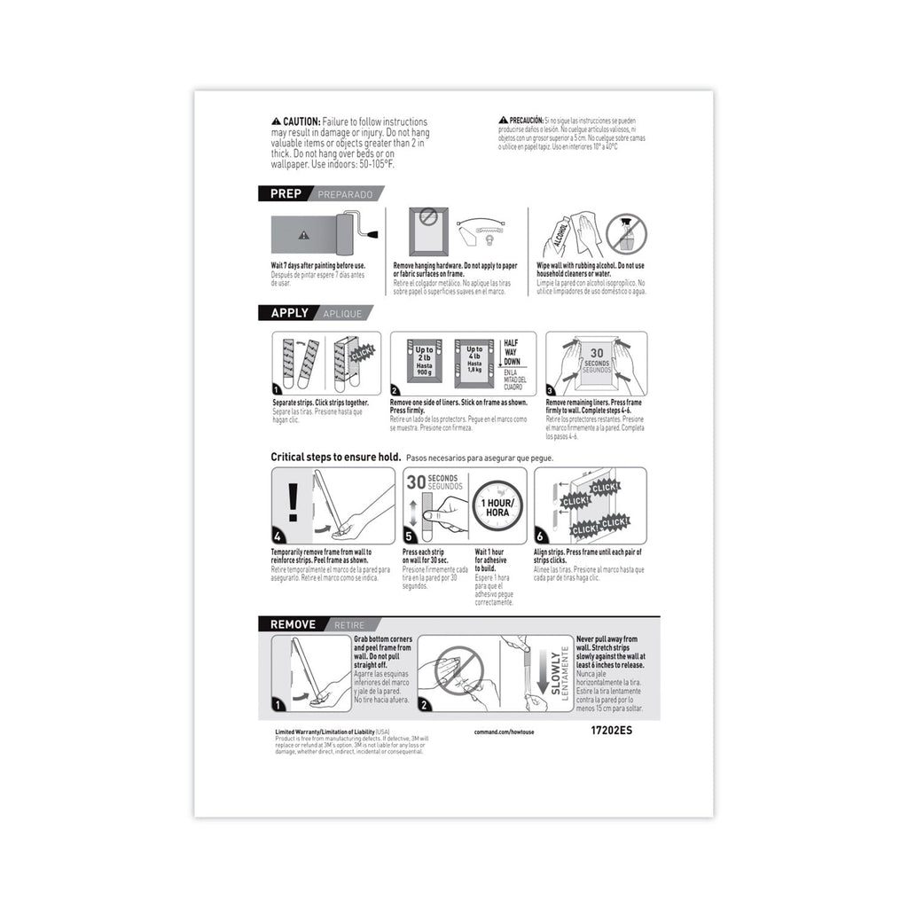 Command Picture Hanging Strips, Value Pack, Small, Removable, Holds Up to 4 lbs, 0.63 x 1.81, White, 16 Pairs/Pack