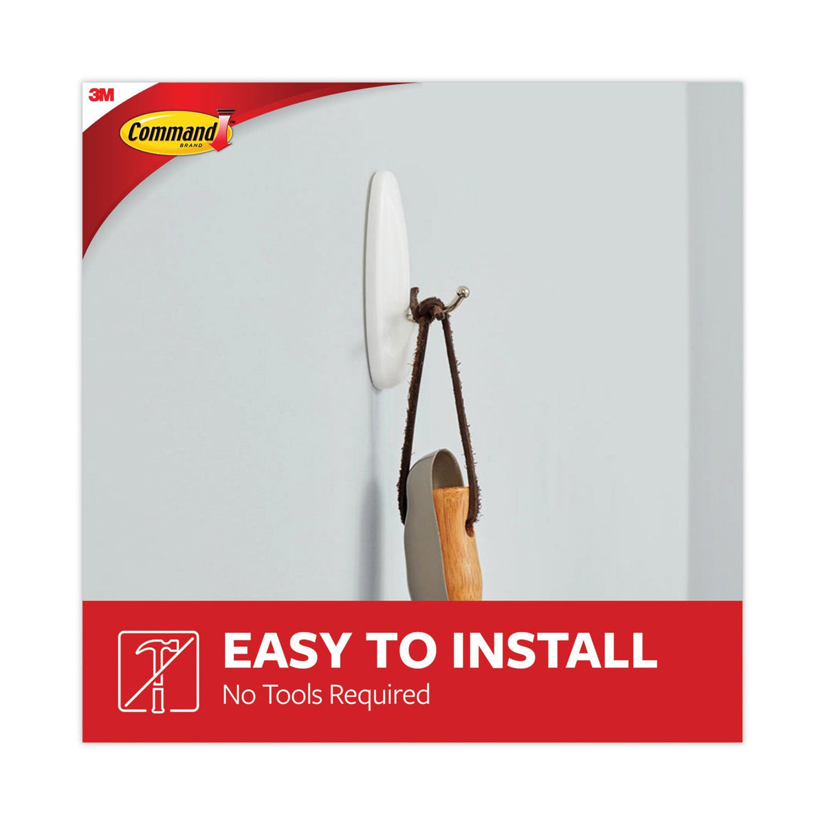 Command General Purpose Wire Hooks, Medium, 3 b Cap, White, 2 Hooks and 4 Strips/Pack