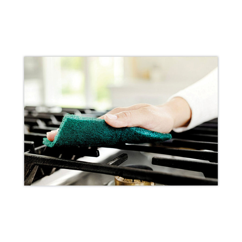Scotch-Brite Heavy-Duty Scour Pad, 3.8 x 6, Green, 10/Carton