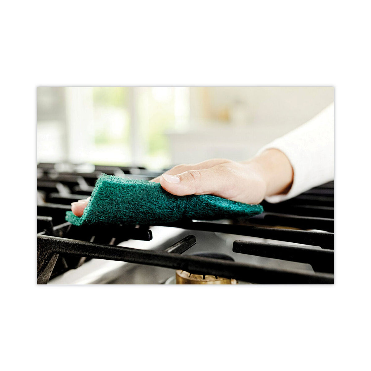 Scotch-Brite Heavy-Duty Scour Pad, 3.8 x 6, Green, 10/Carton