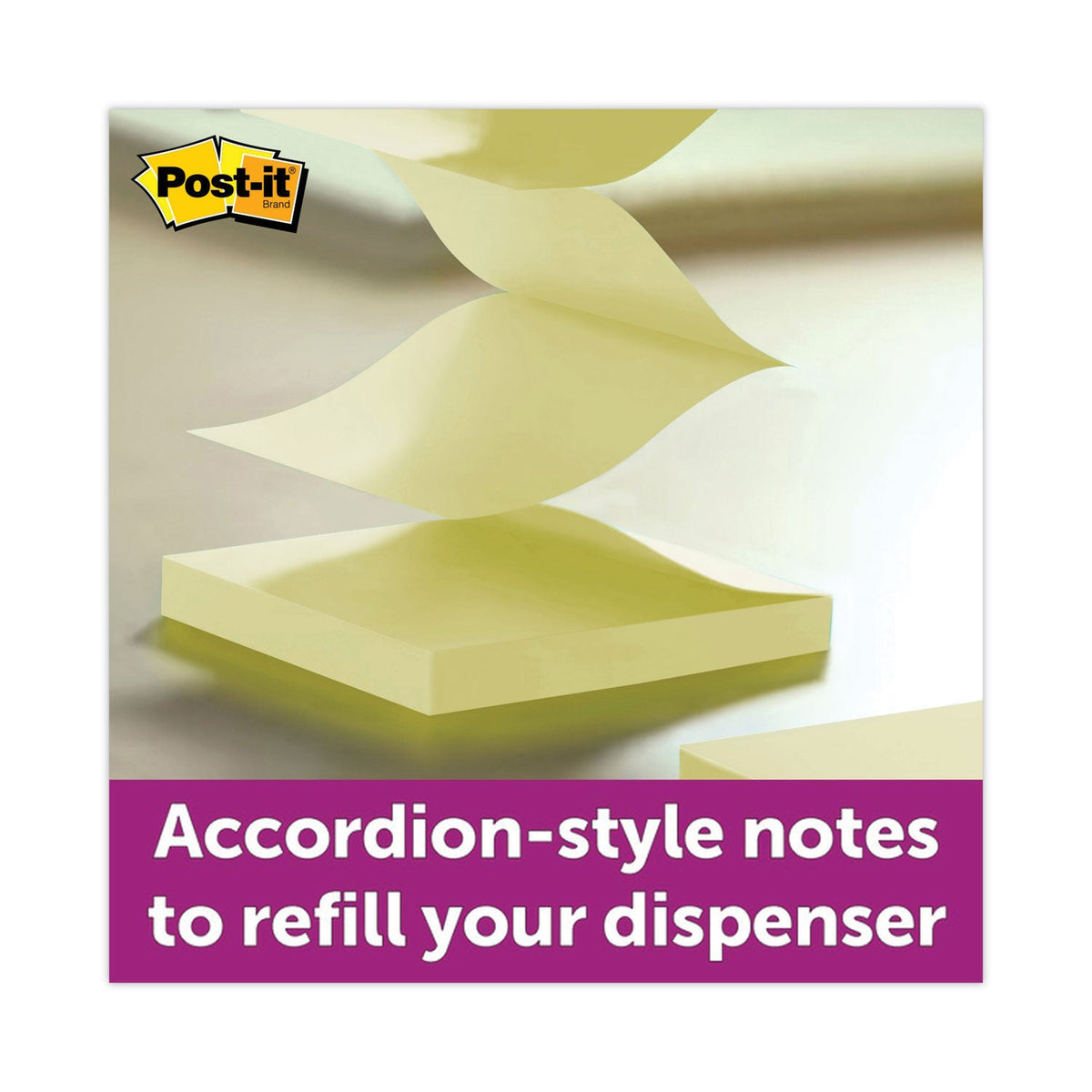 Post-it Original Recycled Pop-up Notes, 3" x 3", Canary Yellow, 100 Sheets/Pad, 12 Pads/Pack