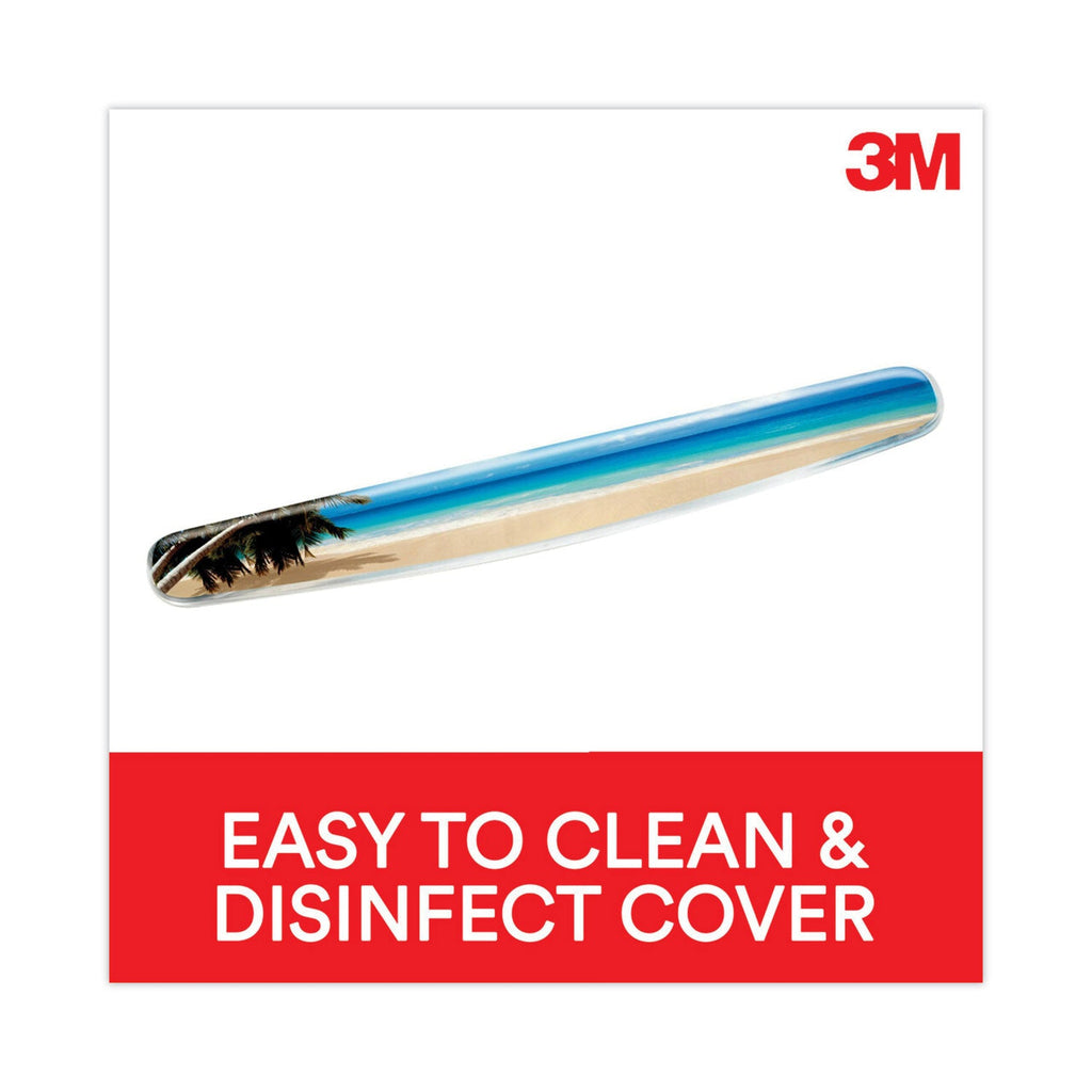 3M Fun Design Clear Gel Keyboard Wrist Rest, 18 x 2.75, Beach Design