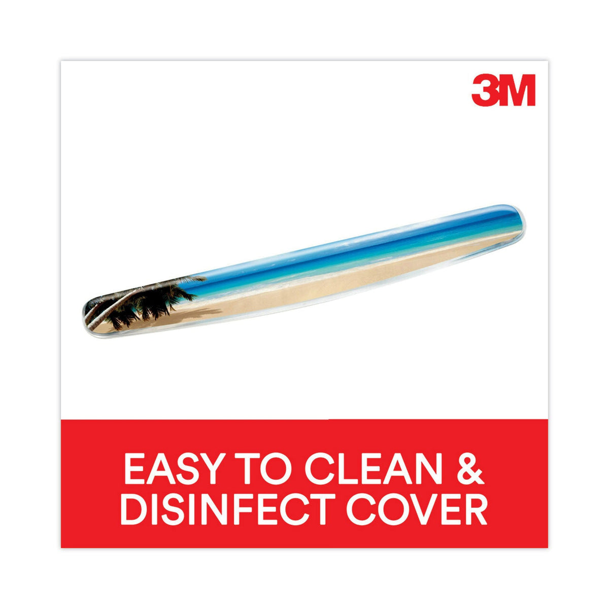 3M Fun Design Clear Gel Keyboard Wrist Rest, 18 x 2.75, Beach Design