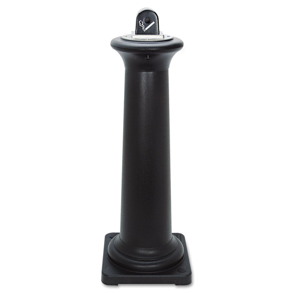 Rubbermaid GroundsKeeper Tuscan Receptacle, 22.05 gal, 13 dia x 38.38h, Black