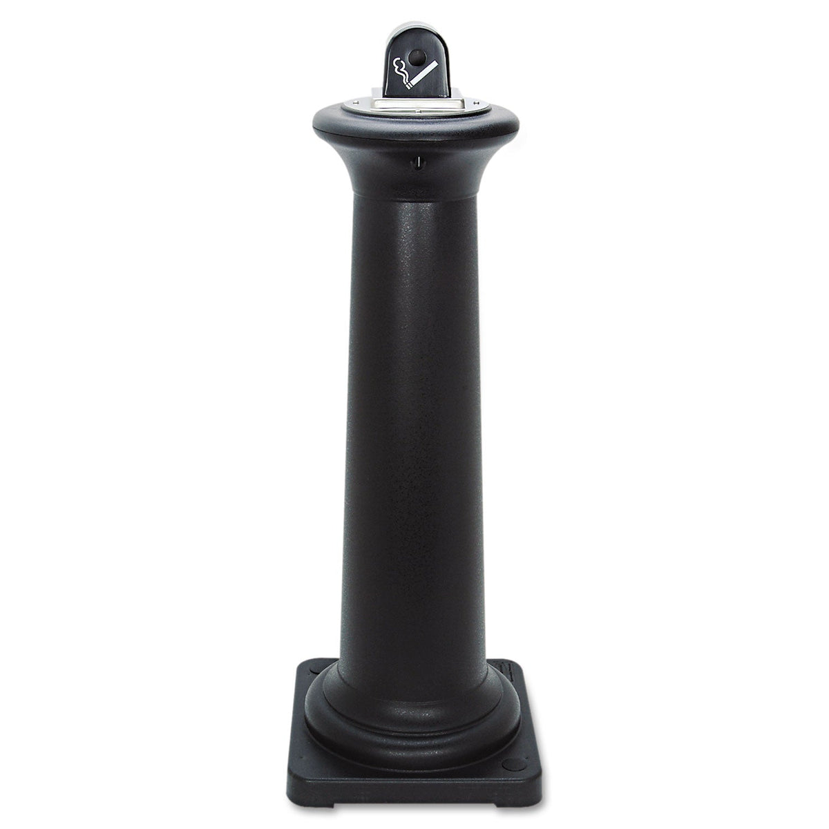 Rubbermaid GroundsKeeper Tuscan Receptacle, 22.05 gal, 13 dia x 38.38h, Black
