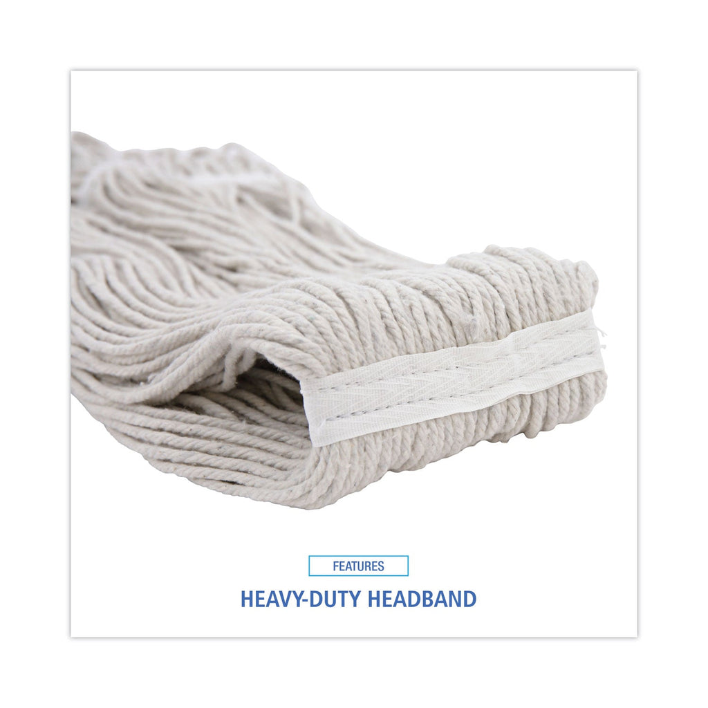 Boardwalk Premium Cut-End Wet Mop Heads, Cotton, 20oz, White, 12/Carton