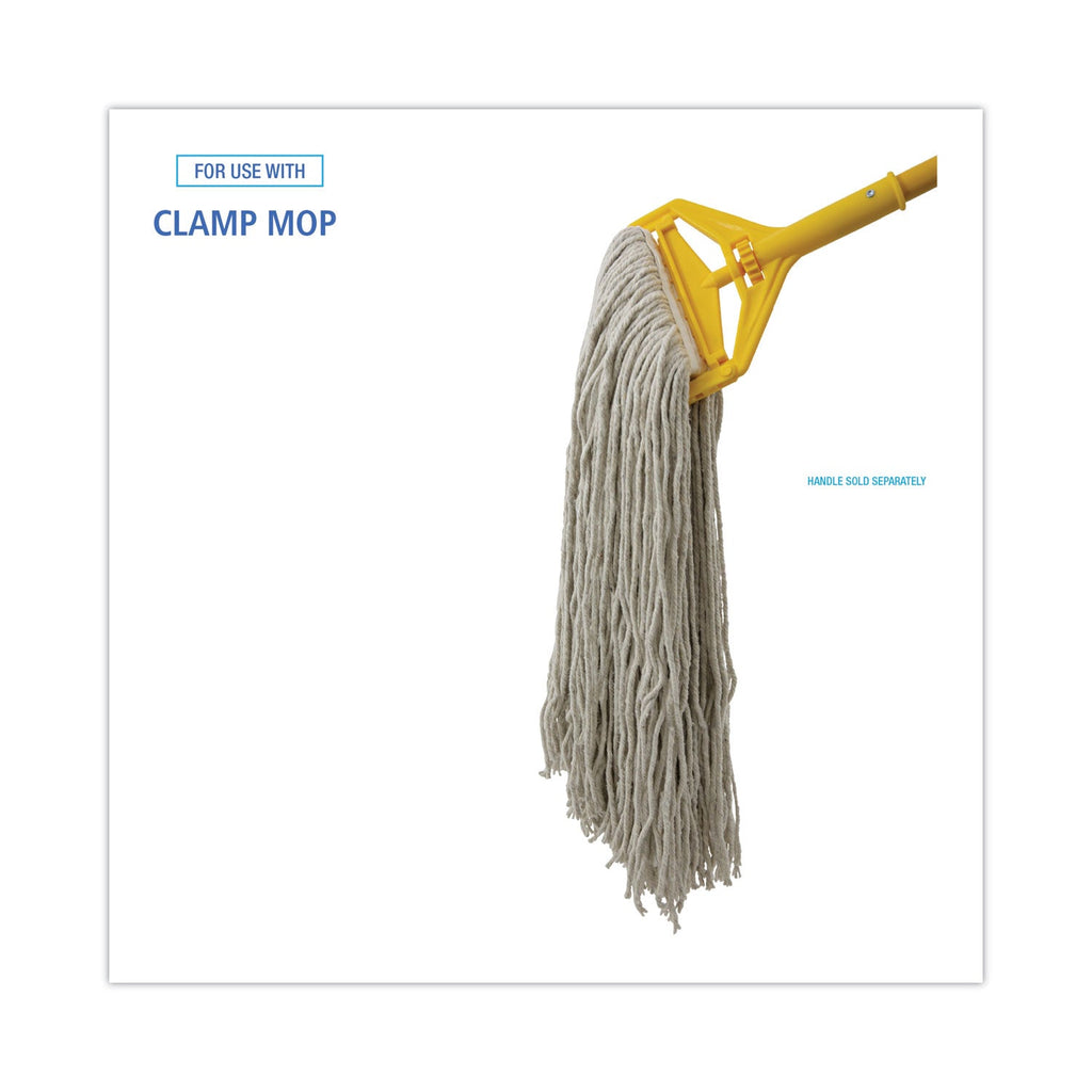 Boardwalk Mop Head, Premium Standard Head, Cotton Fiber, 32oz, White, 12/Carton