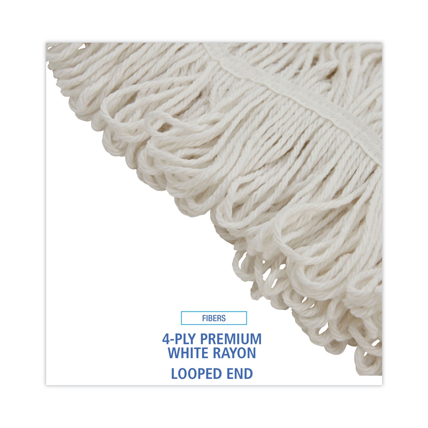 Boardwalk Pro Loop Web/Tailband Wet Mop Head, Rayon, 24oz, White