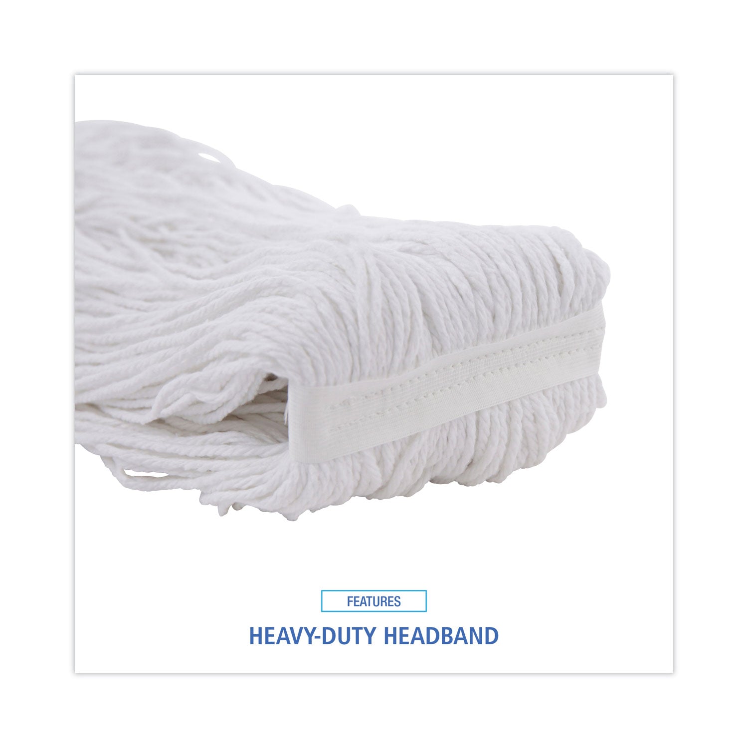 Boardwalk Pro Loop Web/Tailband Wet Mop Head, Rayon, #24 Size, White, 12/Carton