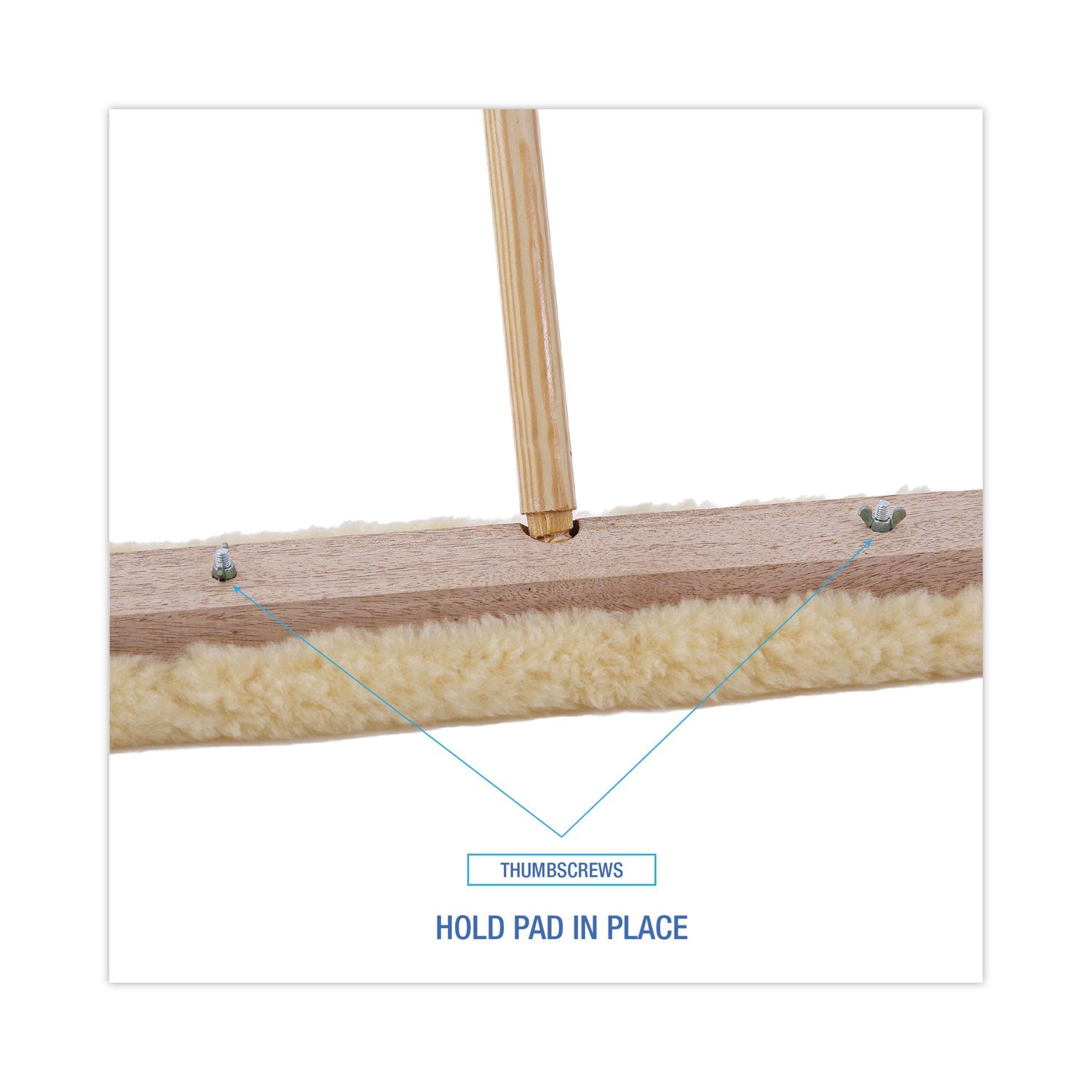Boardwalk Mop Head, Finish Applicator, Lambswool, 16-Inch, White