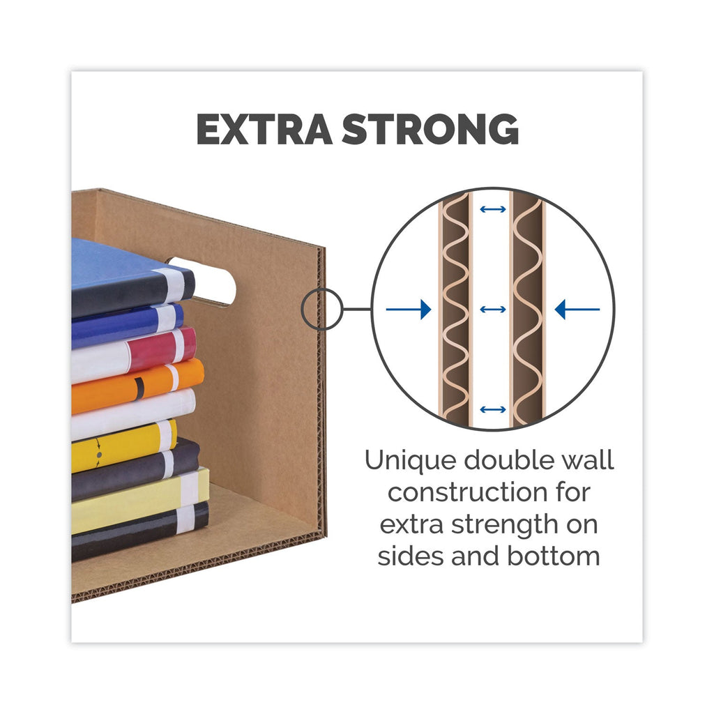 Bankers Box SmoothMove Classic Moving/Storage Box Kit, Half Slotted Container (HSC), Assorted Sizes: (8) Small, (4) Med, Brown/Blue,12/CT