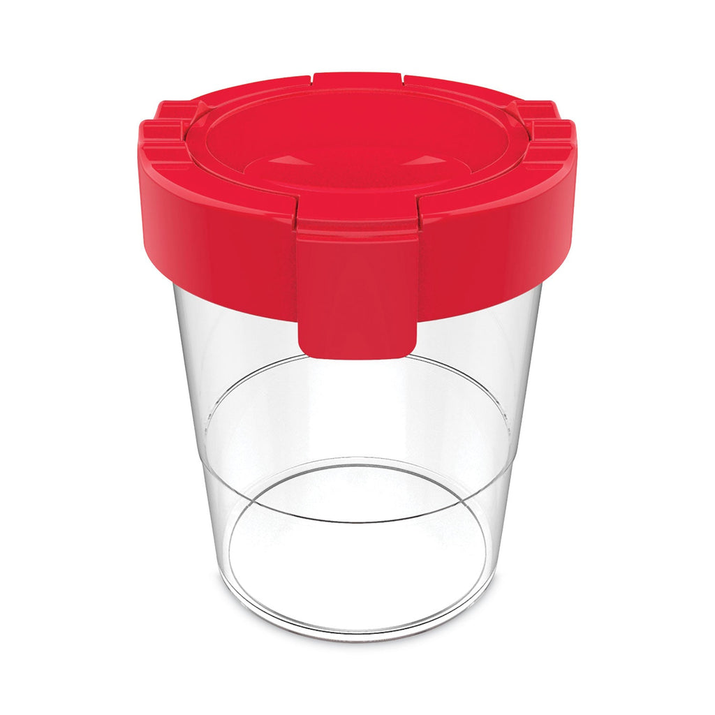 deflecto Antimicrobial No Spill Paint Cup, 3.46 w x 3.93 h, Red