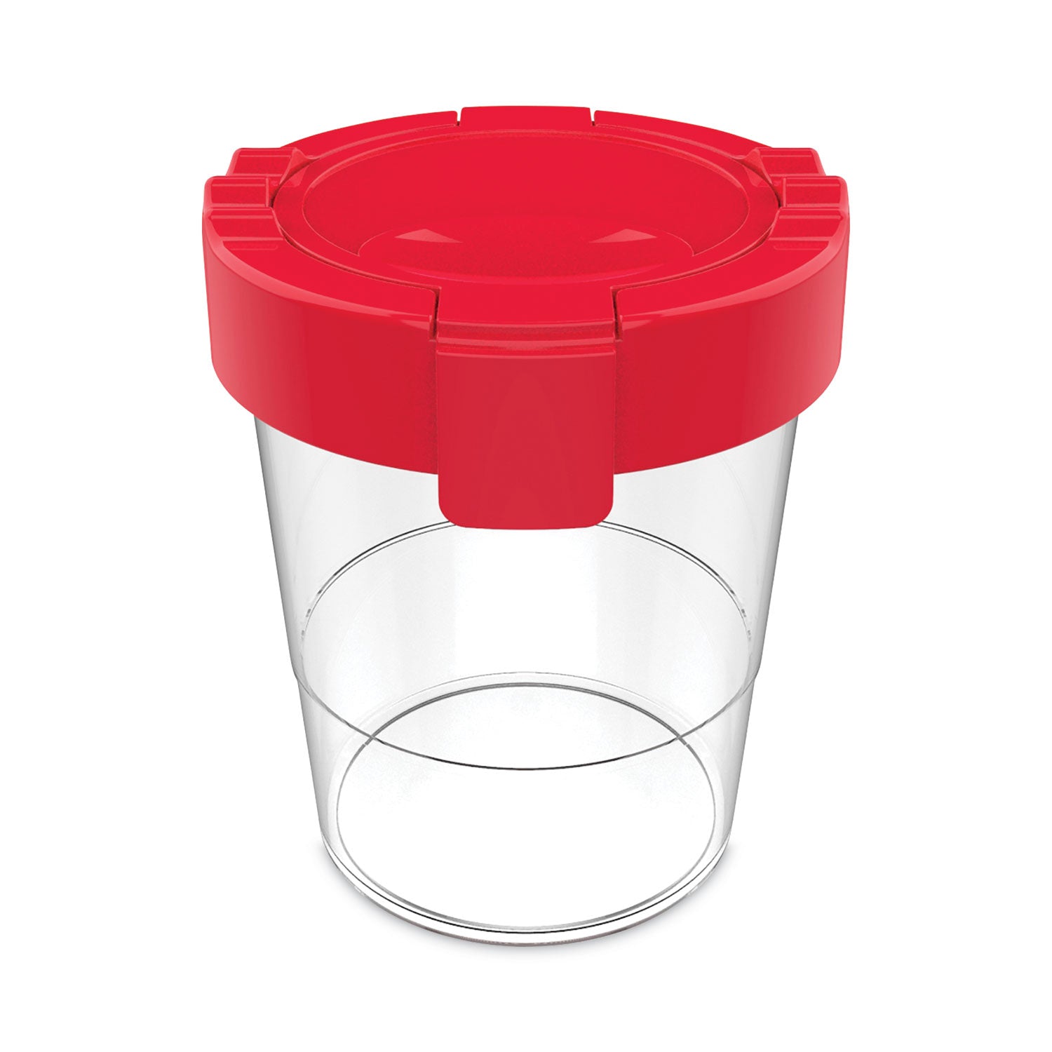 deflecto Antimicrobial No Spill Paint Cup, 3.46 w x 3.93 h, Red