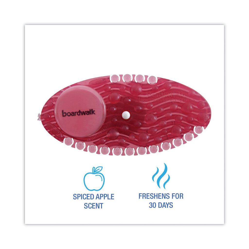 Boardwalk Curve Air Freshener, Spiced Apple, Solid, Red, 10/Box
