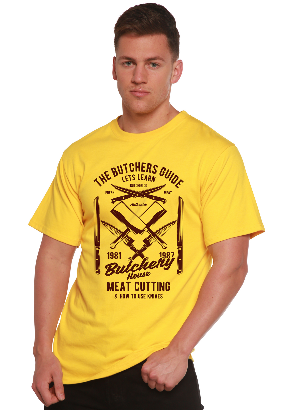 Butchery House Men's Bamboo Viscose/Organic Cotton Short Sleeve Graphic T-Shirt