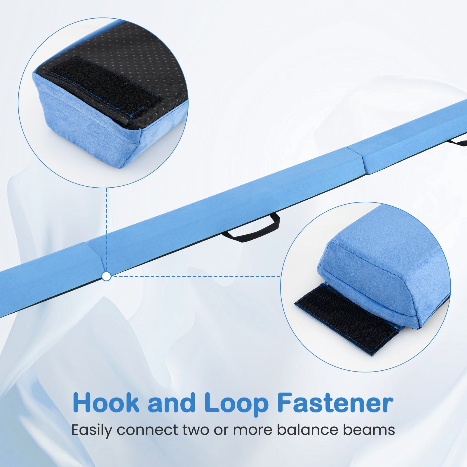 7 FT Folding Balance Beam with Removable Suede Cover and Non-slip Bottom