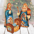 Holy Family Set of 3 Handcrafted Christmas Figurine - G. DeBrekht - Handpainted Nativity Holiday Decor - 53612-B3