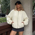 Casual Sporty Loose-fitting Cropped Jacket