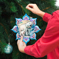Polar Bear Snowflake Large Wooden Ornament by G. Debrekht - Nature Wildlife Decor - 8688408M