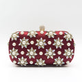 Pearl-Color Diamond Flower Evening Bag For Formal Wear