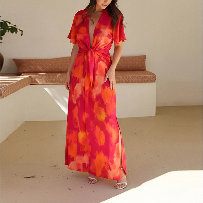 Women's Fashion Printed French-style Dress