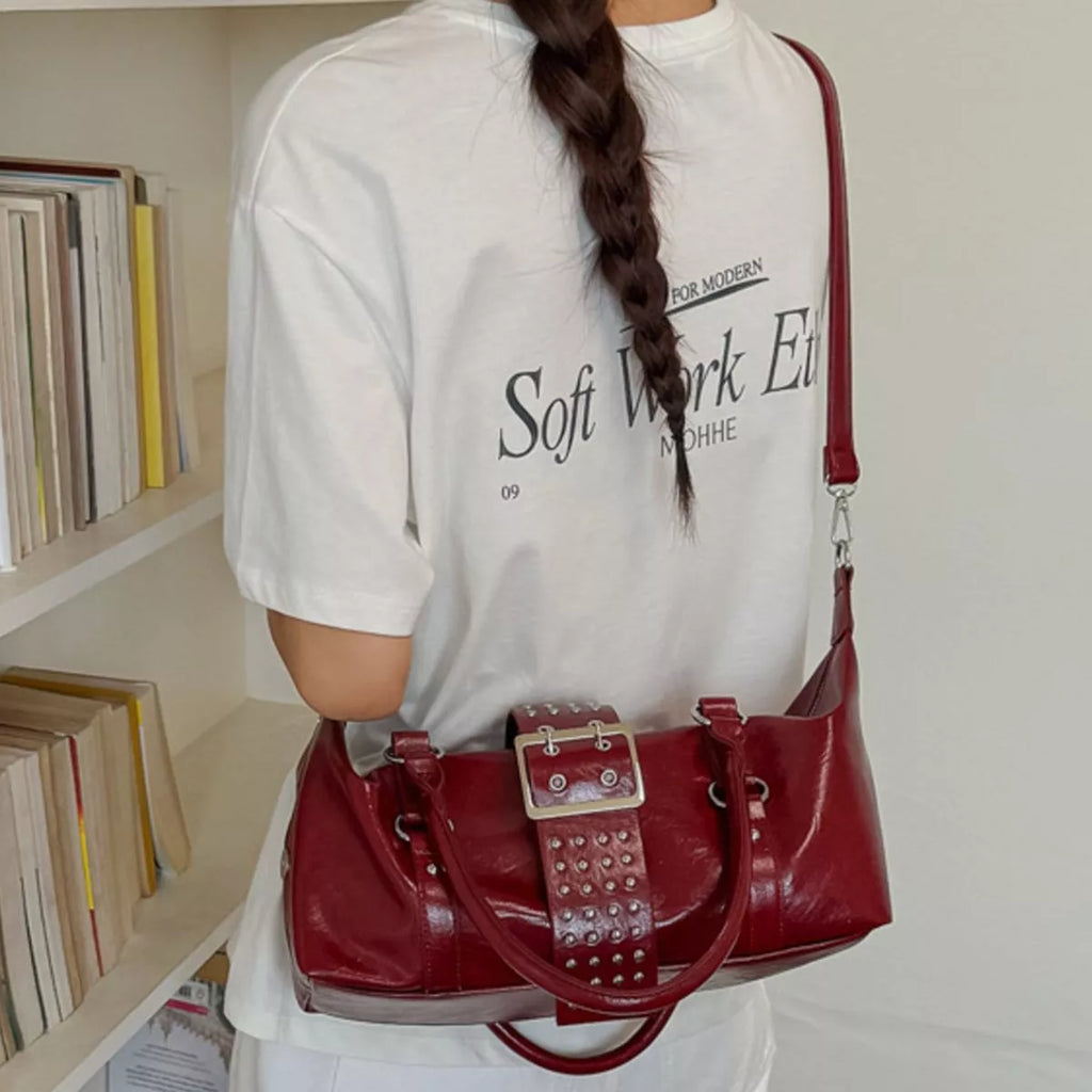 Rivet Embellished Crossbody Bag