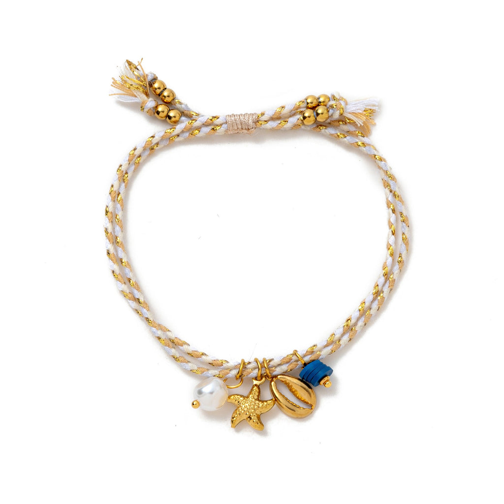 Shell Crystal Green Rice-bead Multi-layer Stacked Bracelet For Women
