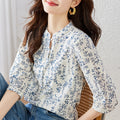 Summer Chinese-style Floral Blouse For Women