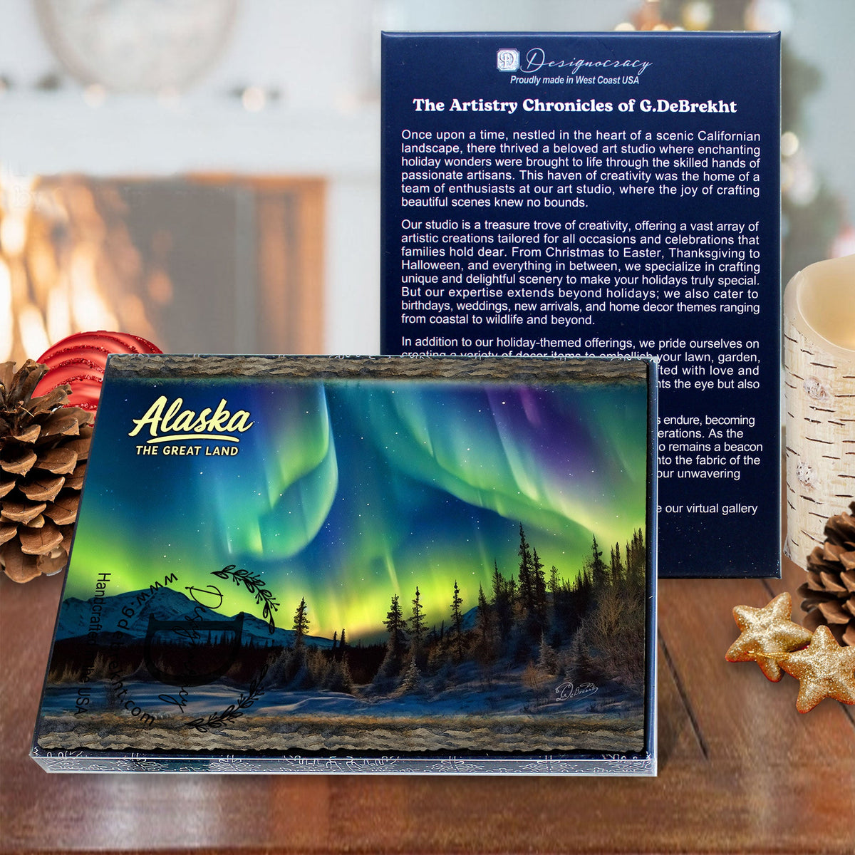 Emerald Aurora Night Greeting Card by G. Debrekht - 97135GC
