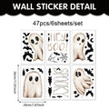 Halloween Window Stickers White Ghost Static Cling Decals And Bat Decals For Festive Storefront Decor
