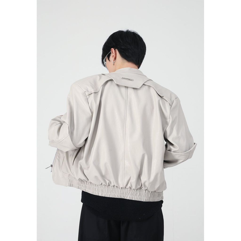 Men's High-grade Short Motorcycle Leather Coat