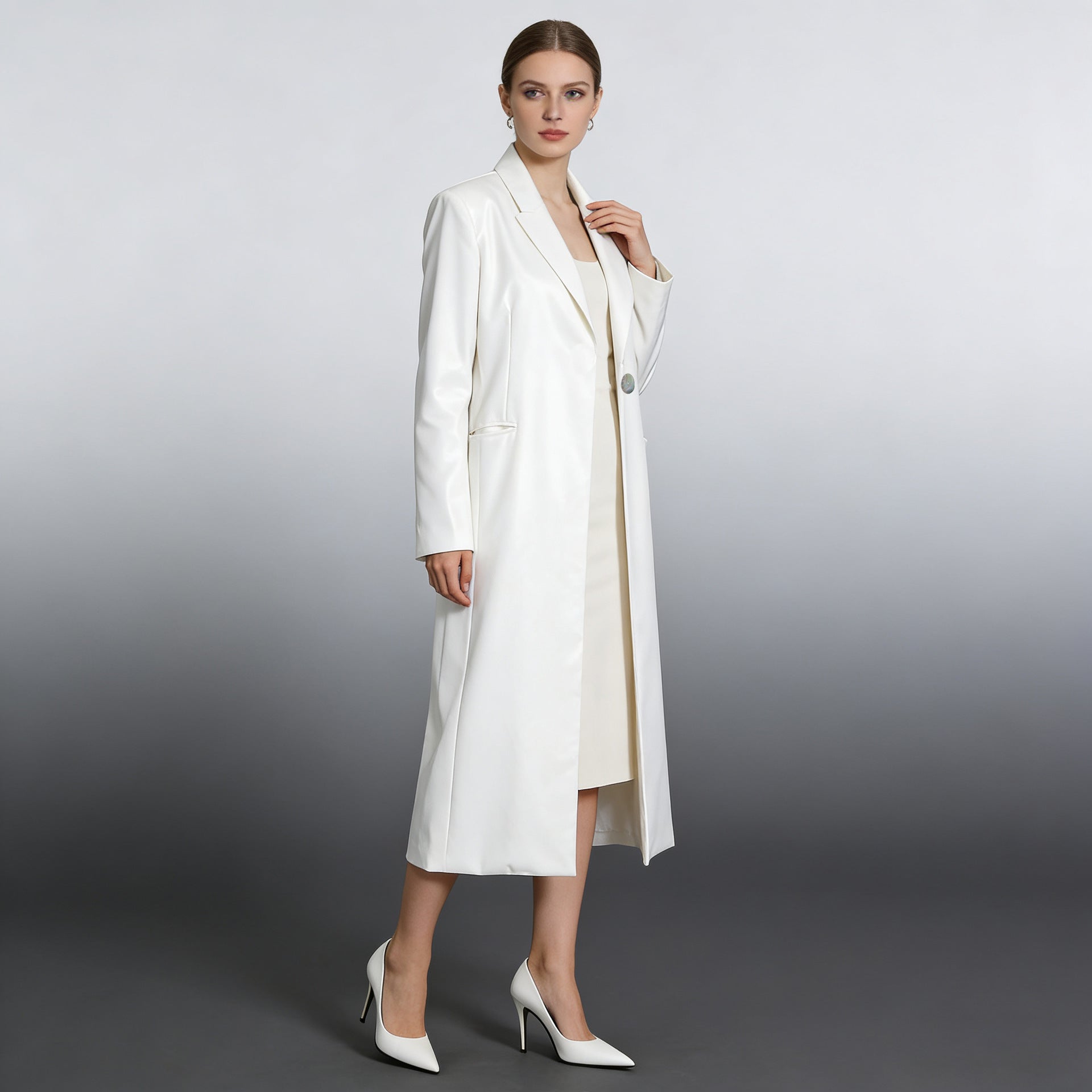 Commuter-style Designer-inspired Blazer-style Trench Coat For Women