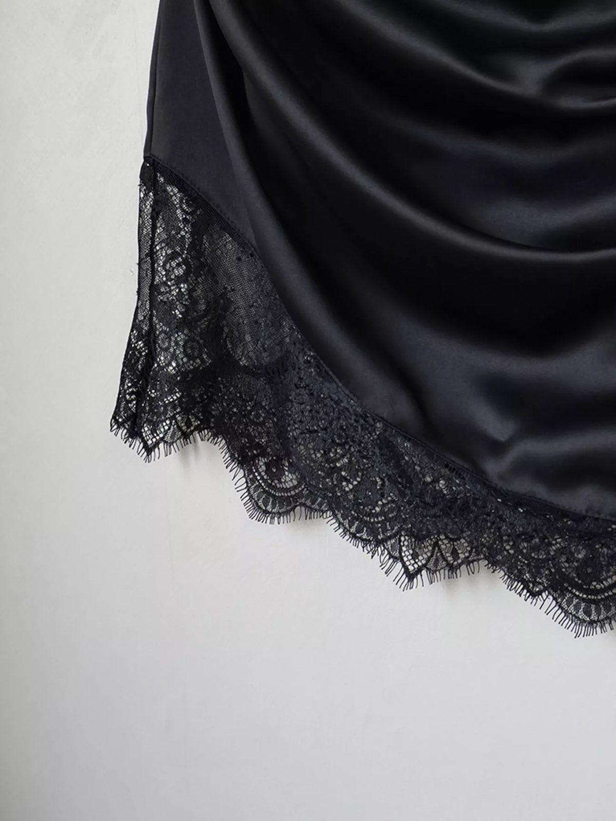 Satin Mini Dress with Lace Detachable Cape
