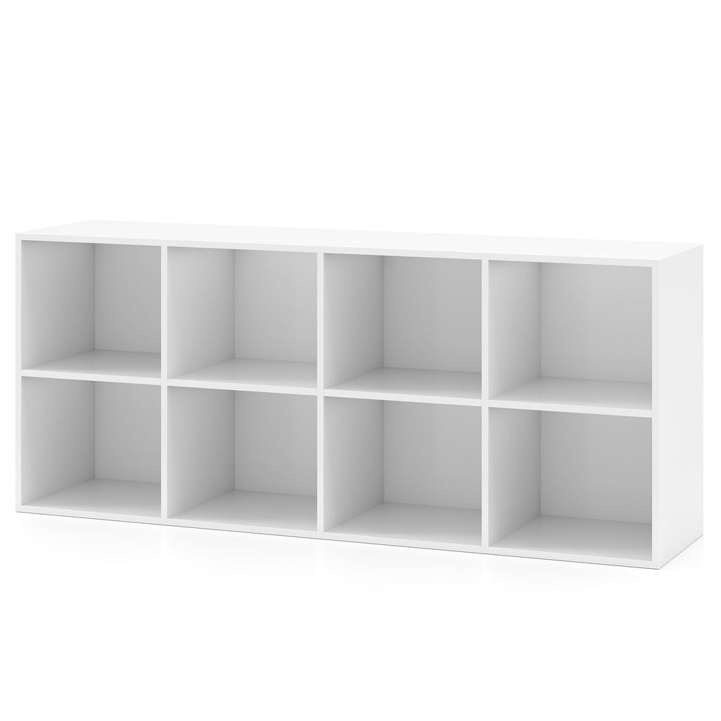 8-Cube Bookcase Bookshelf with 2 Anti-Tipping Kits Storage Organizer