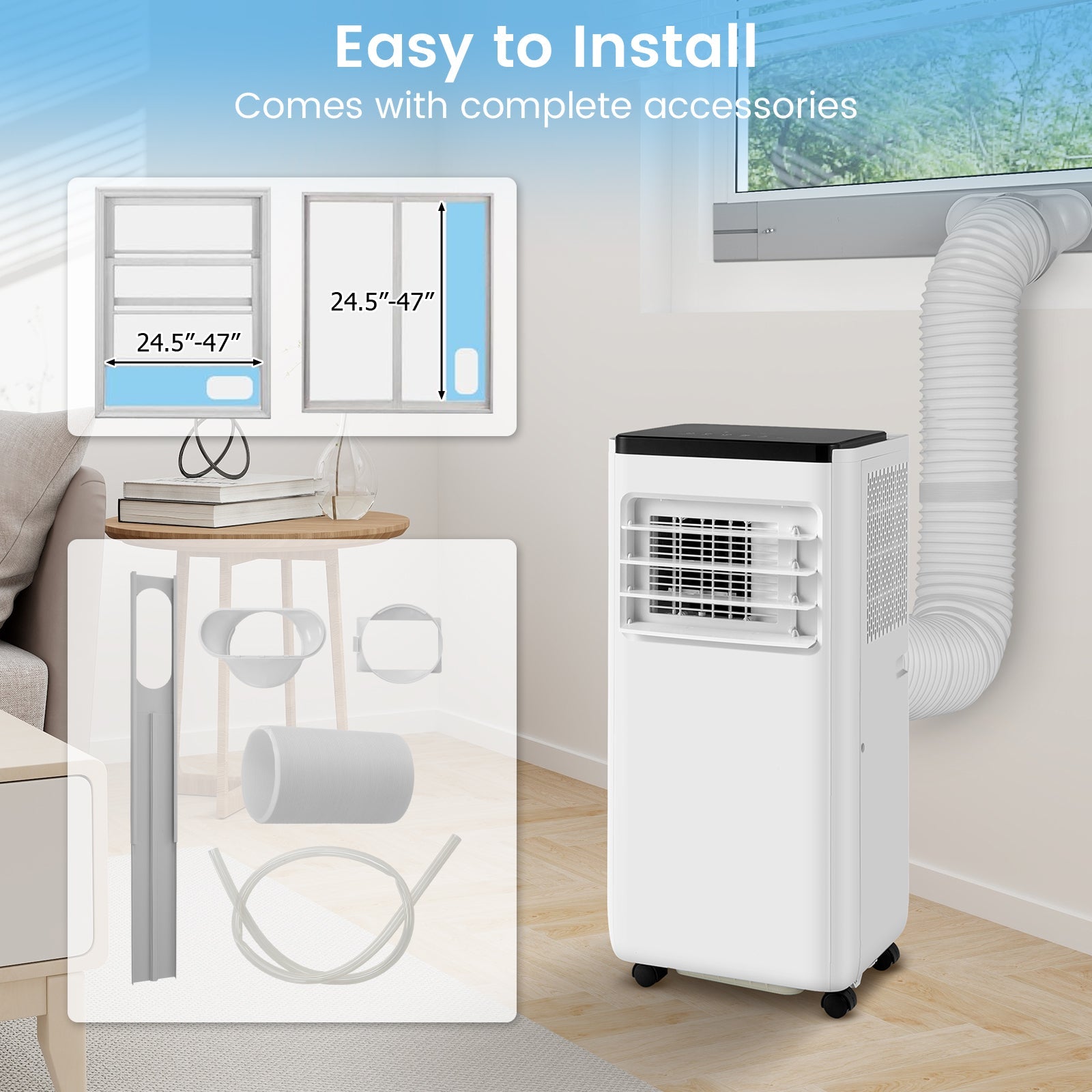 10000 BTU Portable Air Conditioner with Remote Control Cools up to 350 Sq.Ft