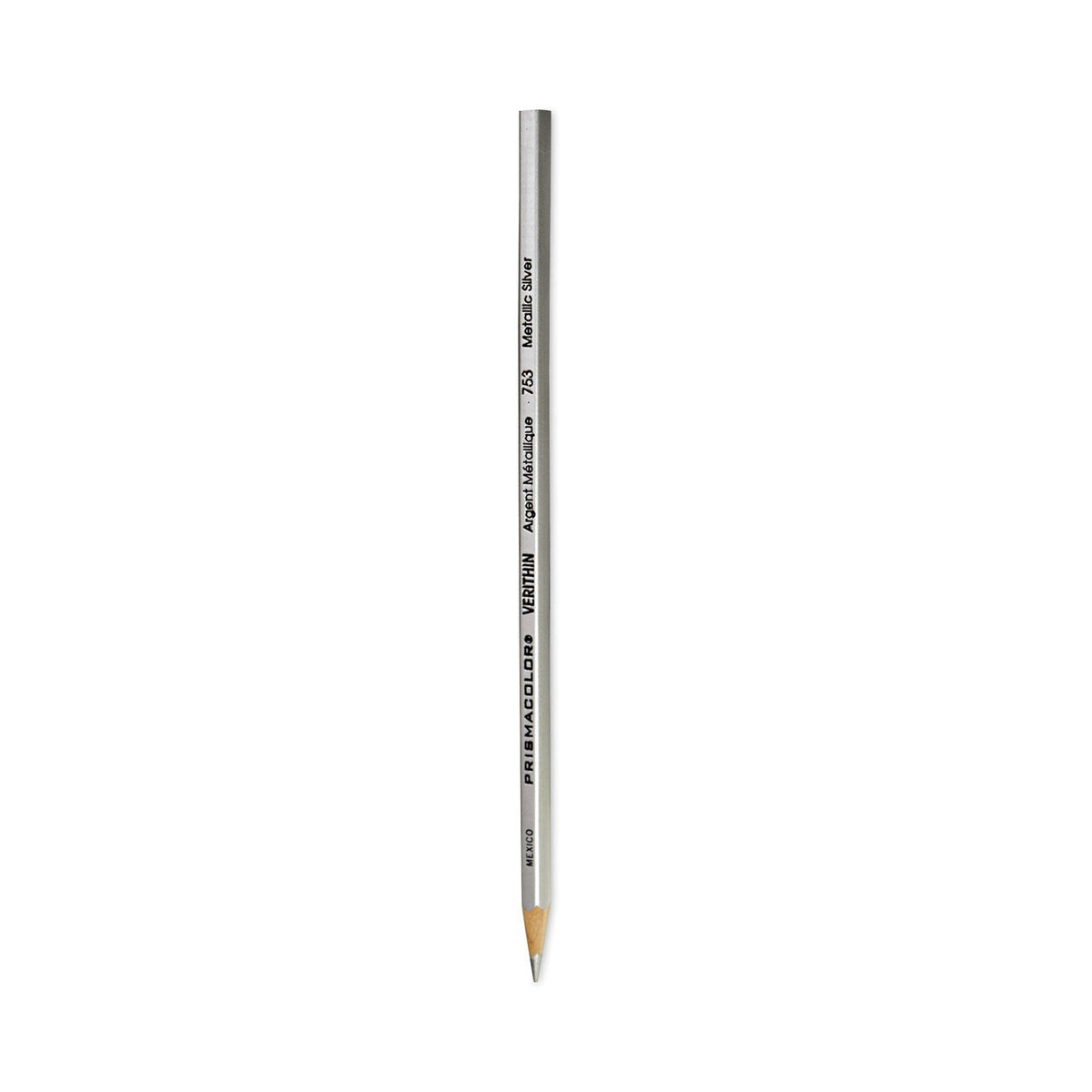 Prismacolor Verithin Smear-Proof Colored Pencils, 2 mm, Metallic Silver Lead, Metallic Silver Barrel, Dozen