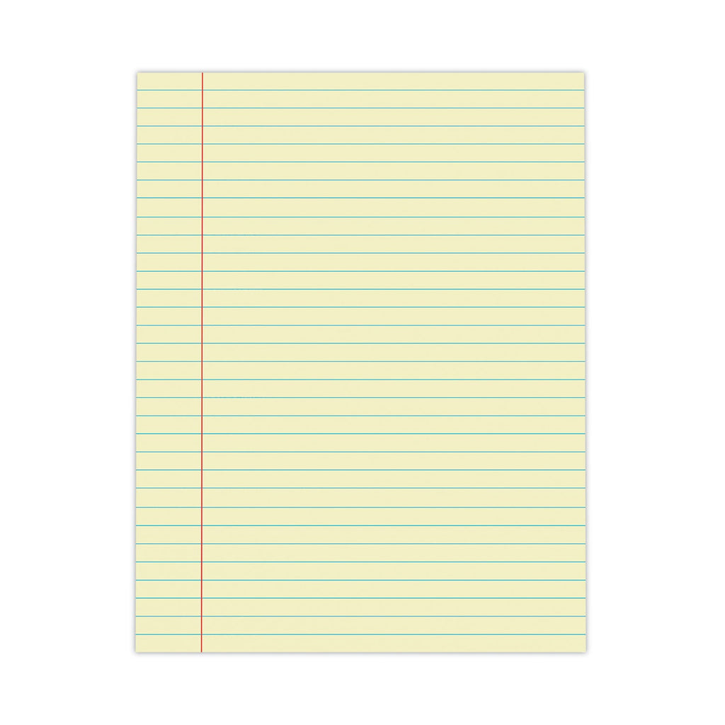 Universal Glue Top Pads, Wide/Legal Rule, 50 Canary-Yellow 8.5 x 11 Sheets, Dozen