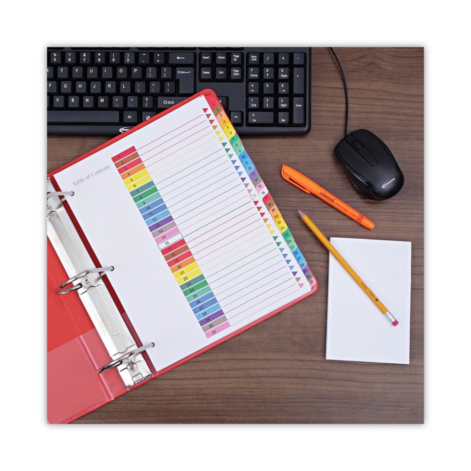 Universal Deluxe Table of Contents Dividers for Printers, 31-Tab, 1 to 31, 11 x 8.5, White, 1 Set