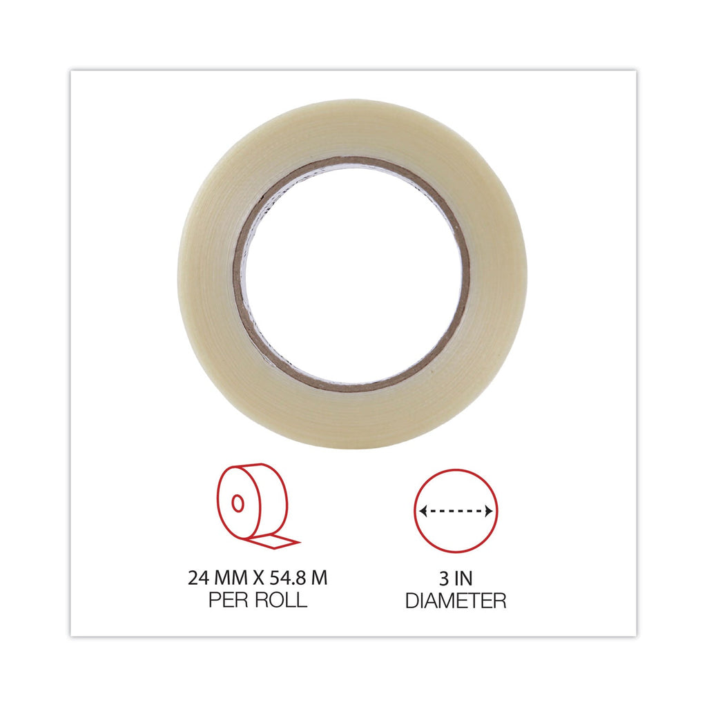 Universal 120# Utility Grade Filament Tape, 3" Core, 24 mm x 54.8 m, Clear